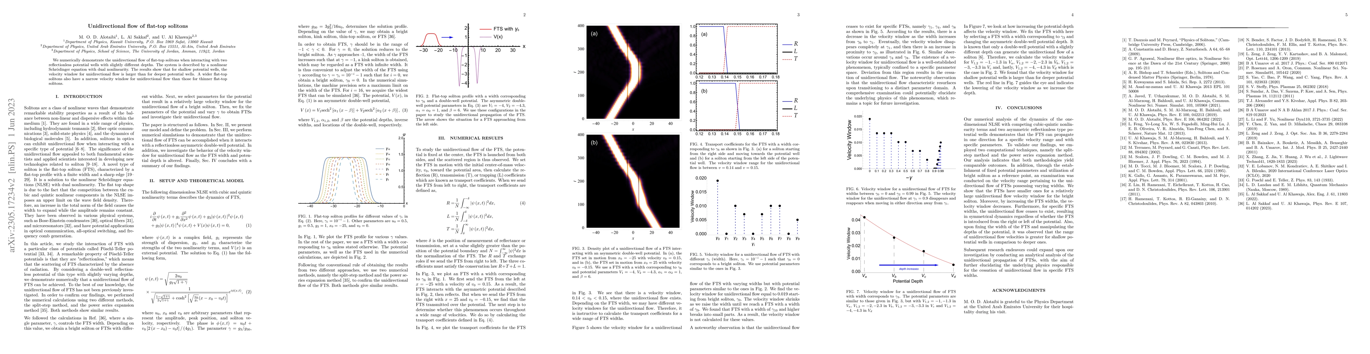 Thumbnail for Unidirectional flow of flat-top solitons