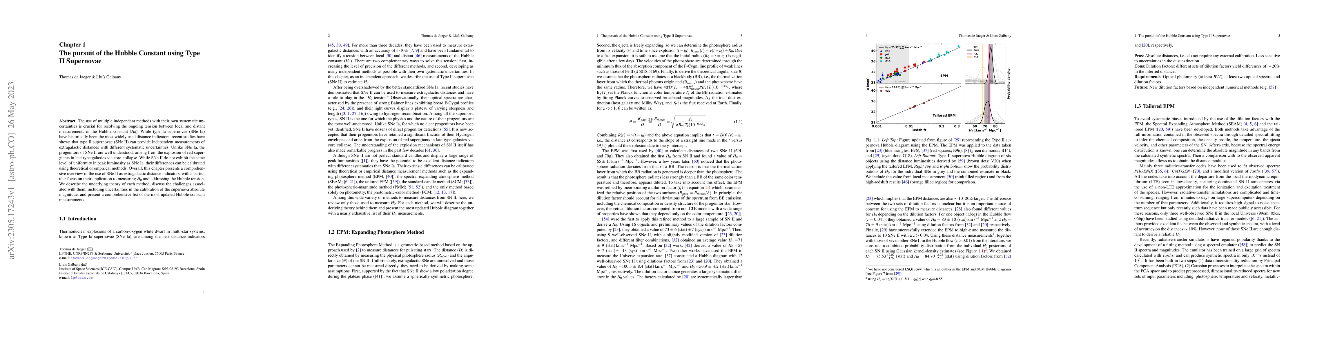 Thumbnail for The pursuit of the Hubble Constant using Type II Supernovae