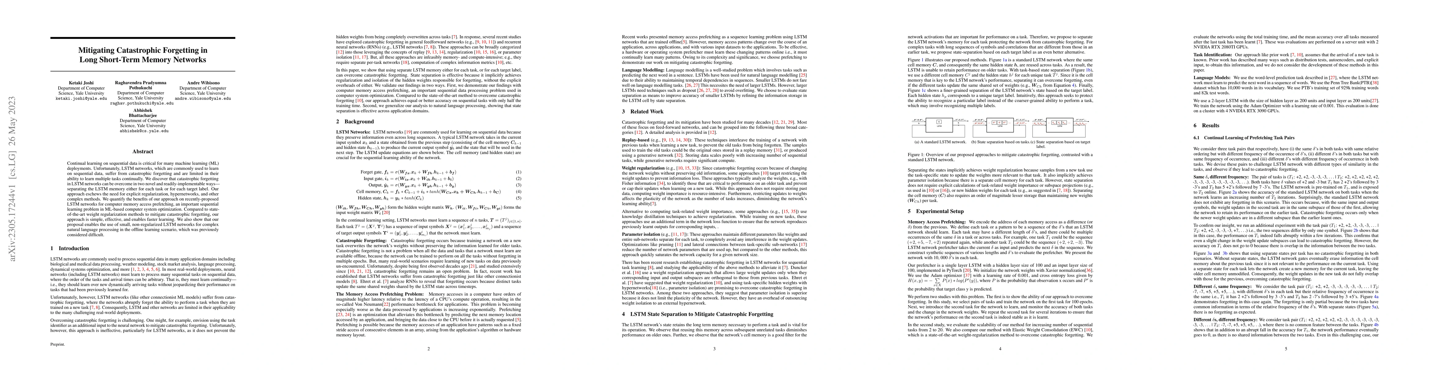 Thumbnail for Mitigating Catastrophic Forgetting in Long Short-Term Memory Networks