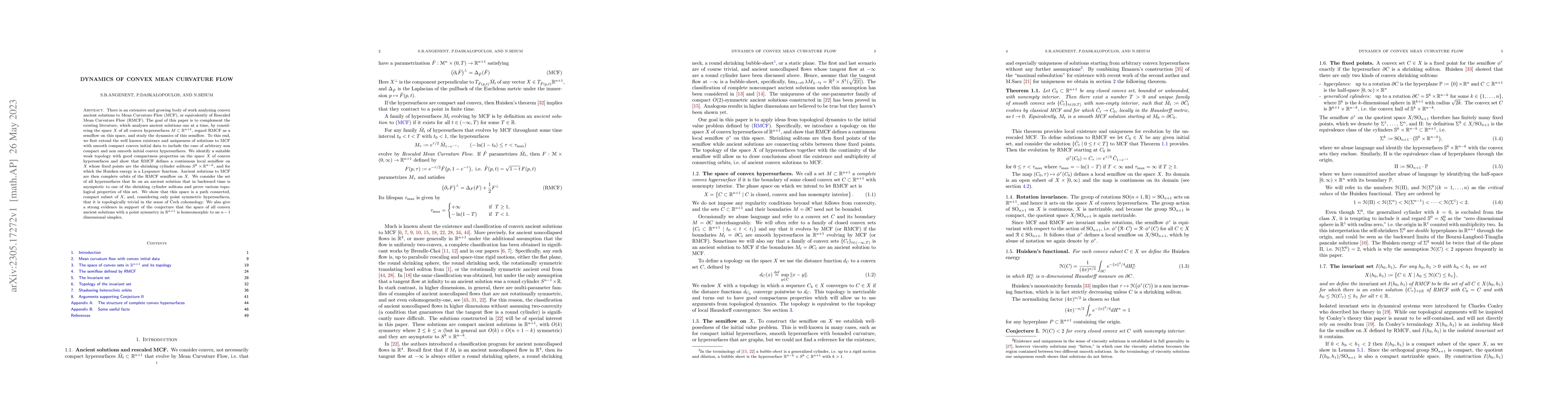 Thumbnail for Dynamics of Convex Mean Curvature Flow