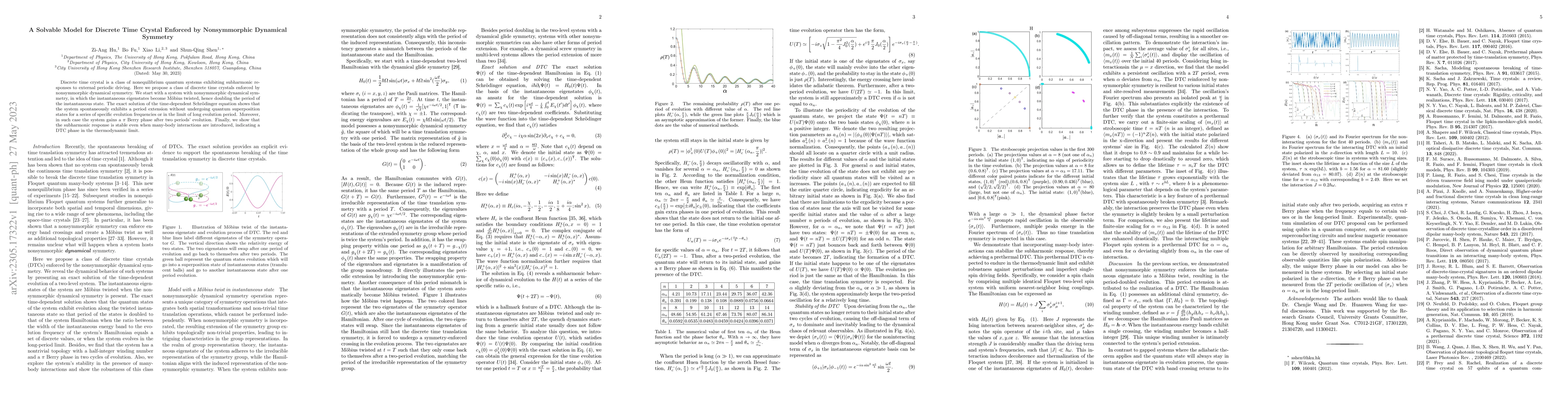 Thumbnail for A Solvable Model for Discrete Time Crystal Enforced by Nonsymmorphic
  Dynamical Symmetry