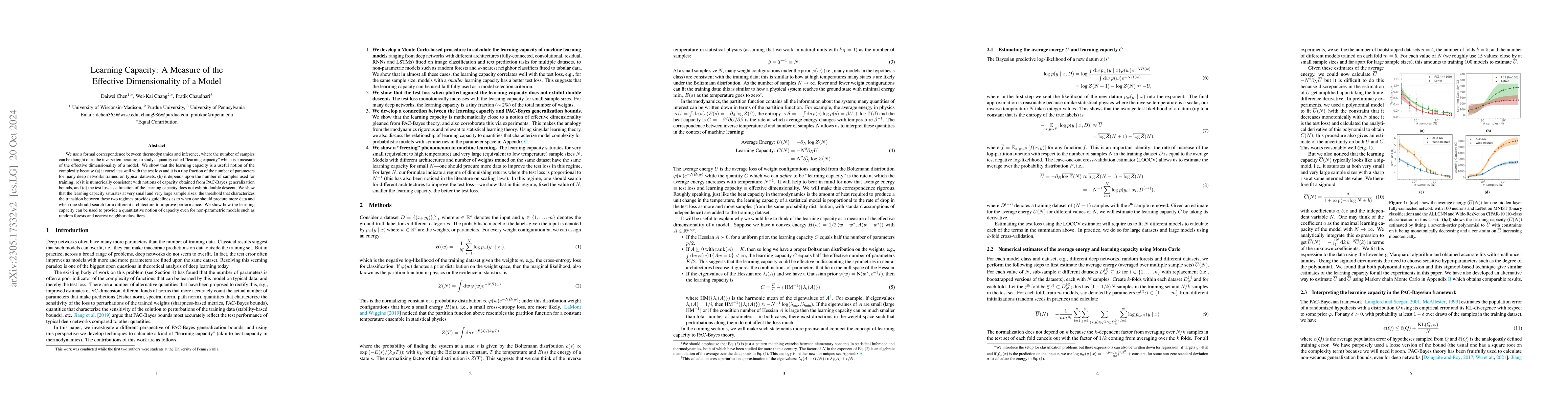 Thumbnail for Learning Capacity: A Measure of the Effective Dimensionality of a Model