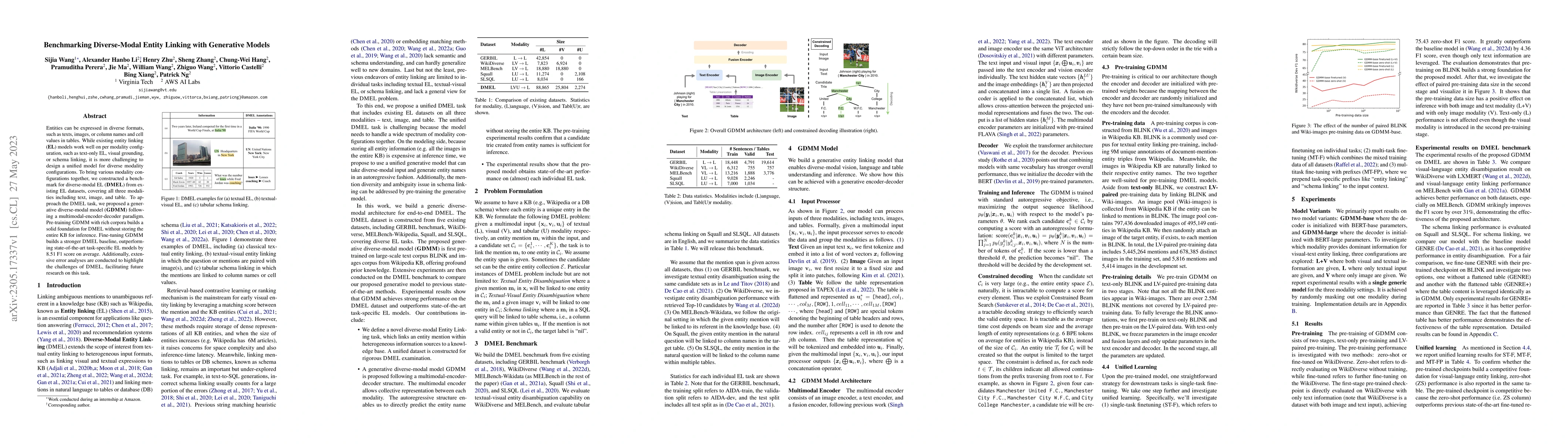 Thumbnail for Benchmarking Diverse-Modal Entity Linking with Generative Models