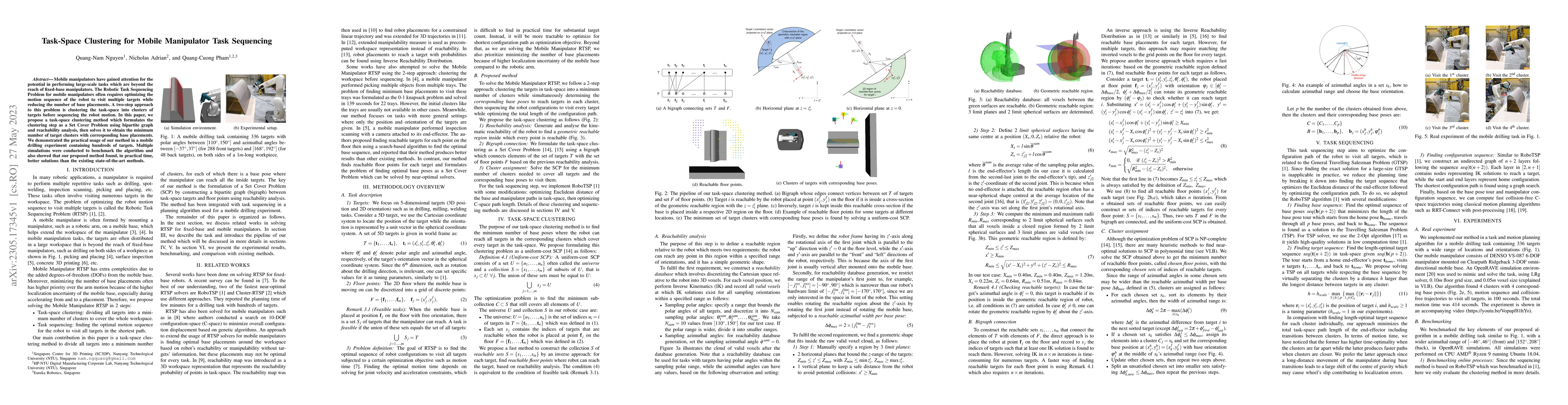 Thumbnail for Task-Space Clustering for Mobile Manipulator Task Sequencing