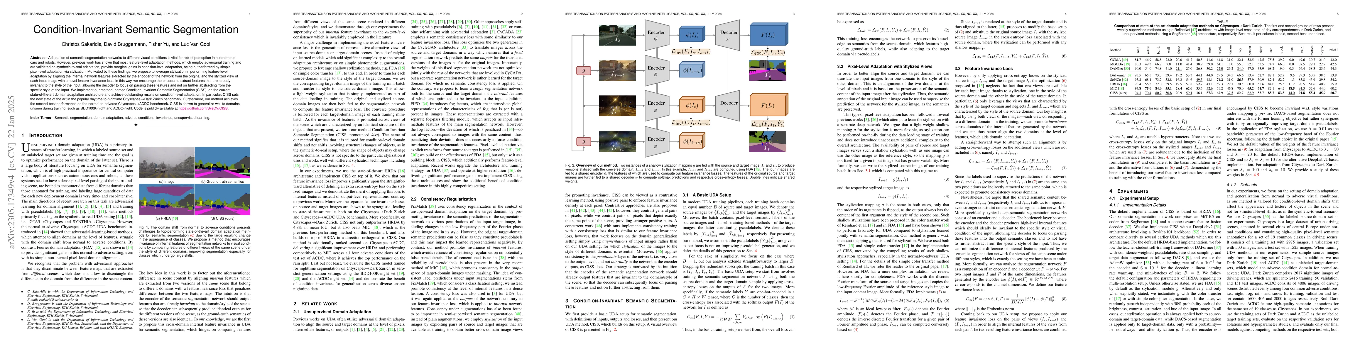 Thumbnail for Condition-Invariant Semantic Segmentation