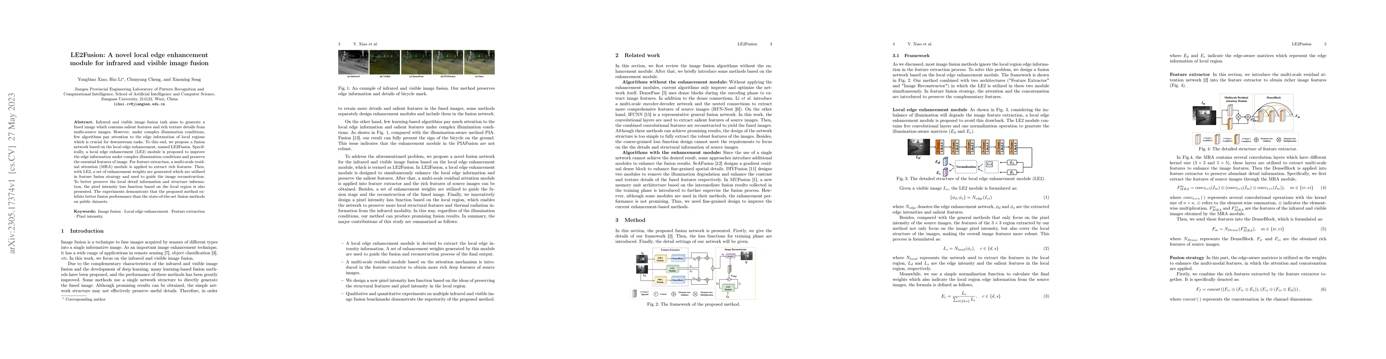 Thumbnail for LE2Fusion: A novel local edge enhancement module for infrared and
  visible image fusion