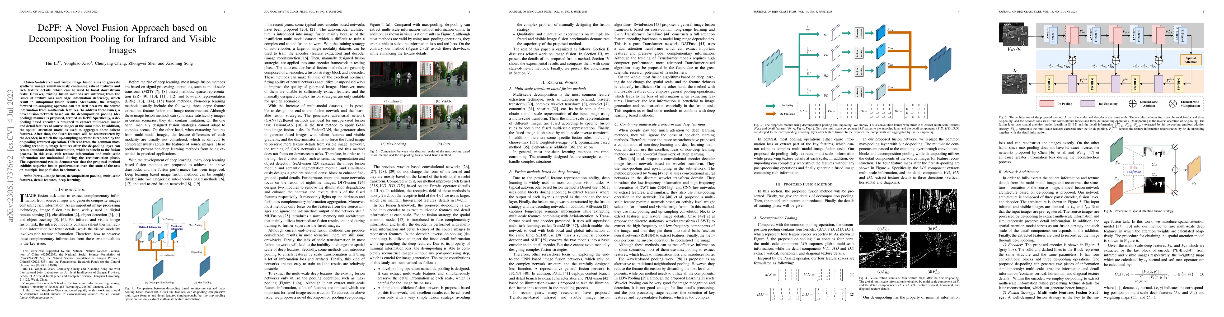 Thumbnail for DePF: A Novel Fusion Approach based on Decomposition Pooling for
  Infrared and Visible Images