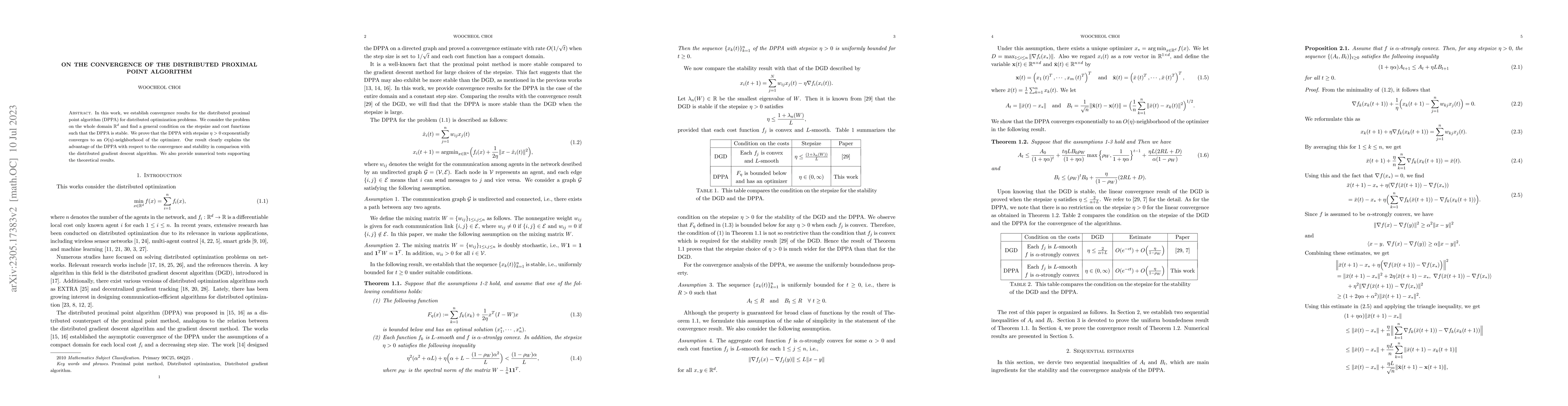 Thumbnail for On the convergence of the distributed proximal point algorithm