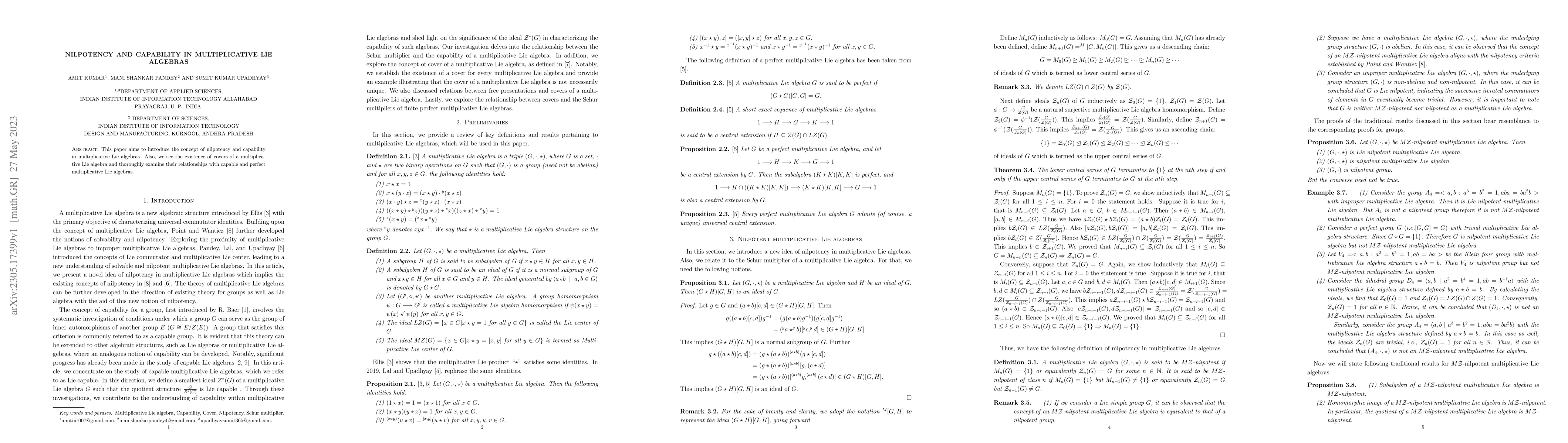 Thumbnail for Nilpotency and Capability in multiplicative Lie algebras