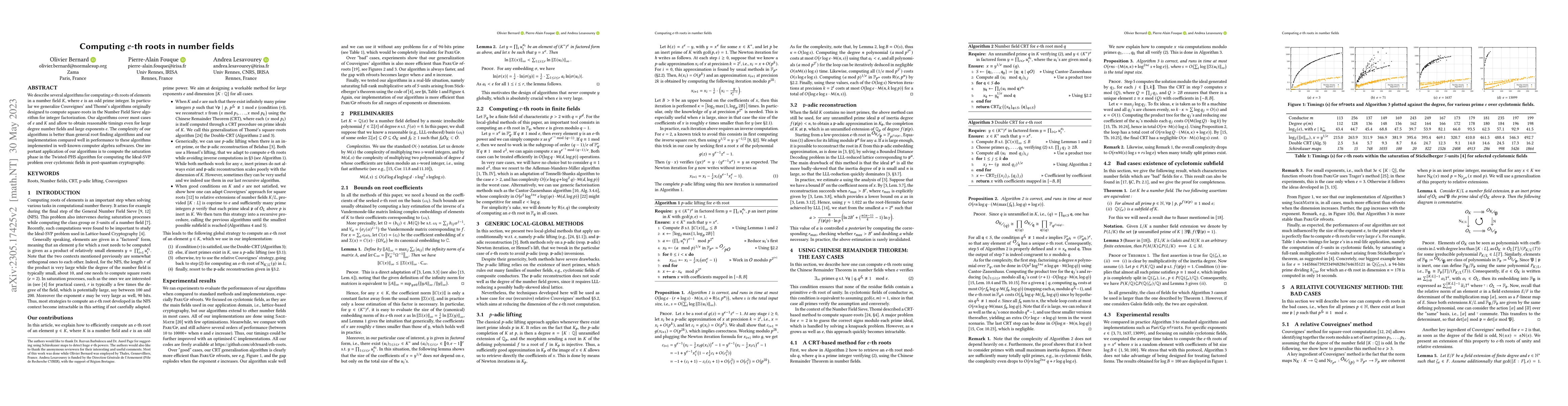 Thumbnail for Computing $e$-th roots in number fields