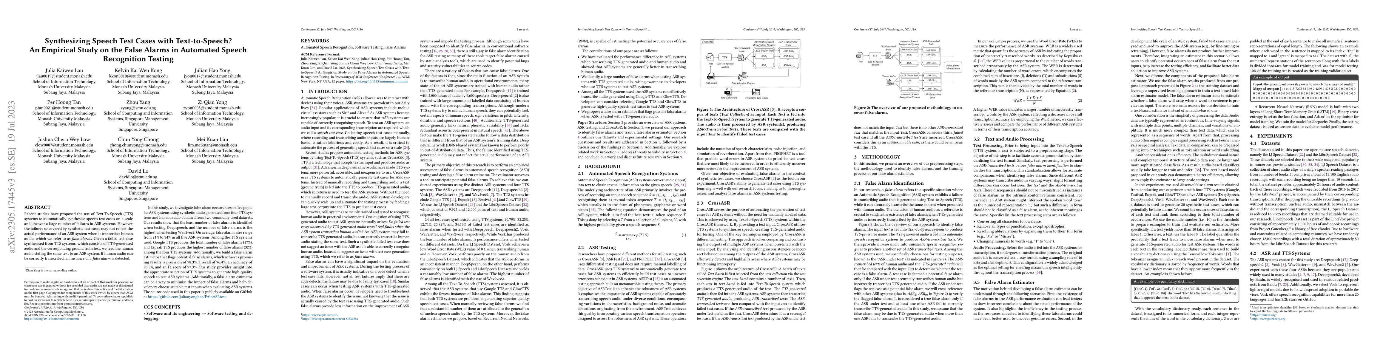 Thumbnail for Synthesizing Speech Test Cases with Text-to-Speech? An Empirical Study
  on the False Alarms in Automated Speech Recognition Testing