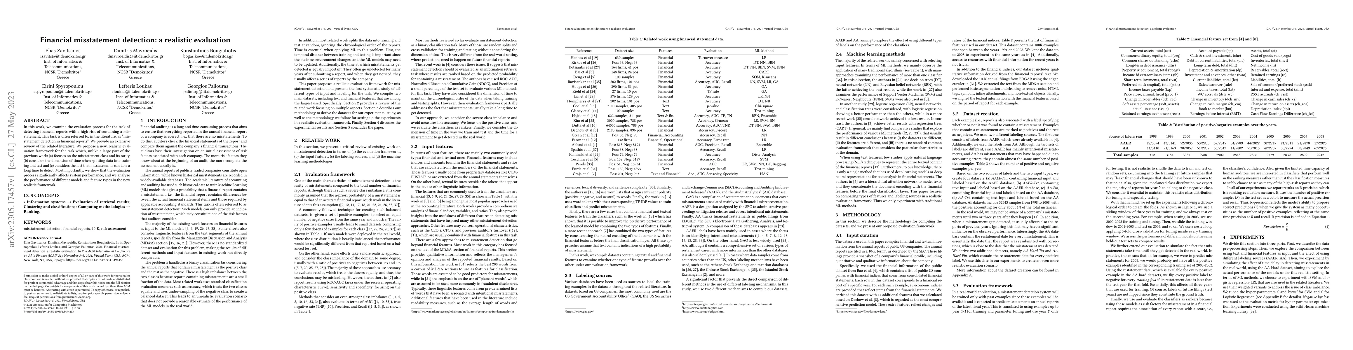 Thumbnail for Financial misstatement detection: a realistic evaluation