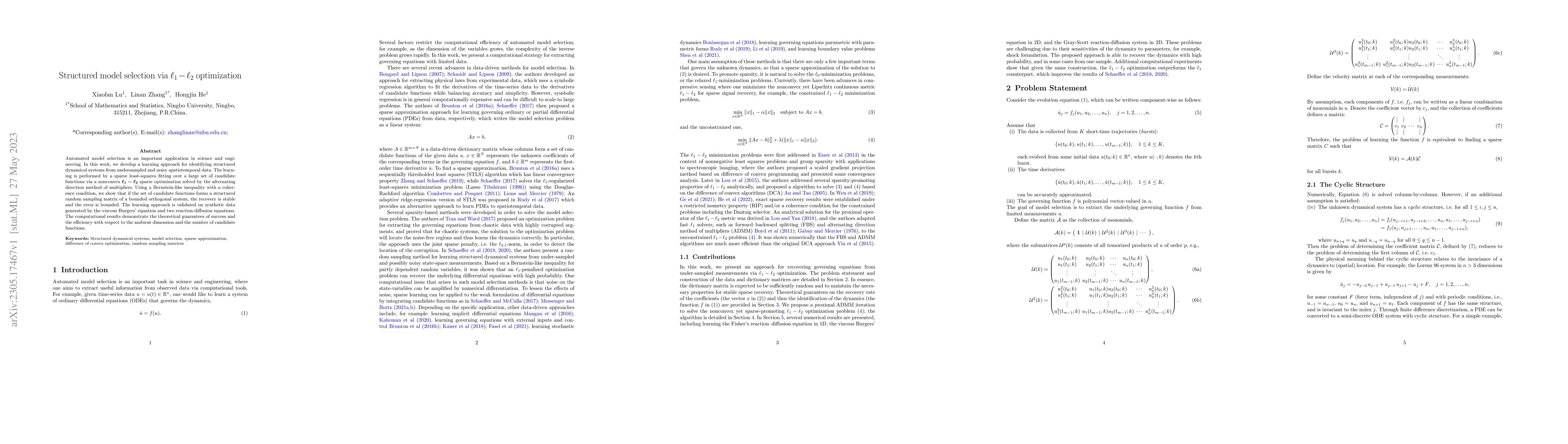 Thumbnail for Structured model selection via $\ell_1-\ell_2$ optimization