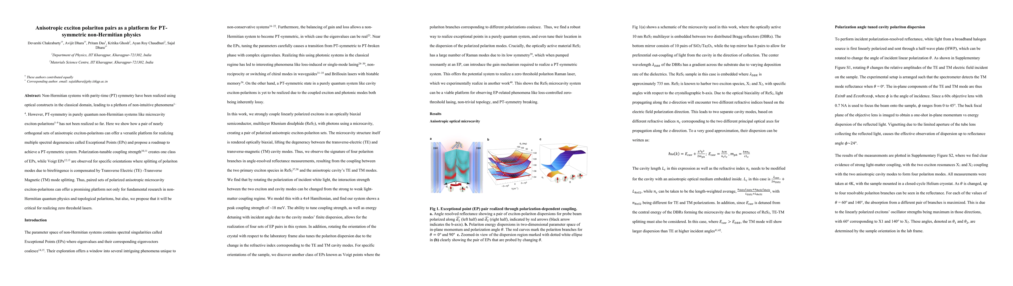 Thumbnail for Anisotropic exciton polariton pairs as a platform for PT-symmetric
  non-Hermitian physics