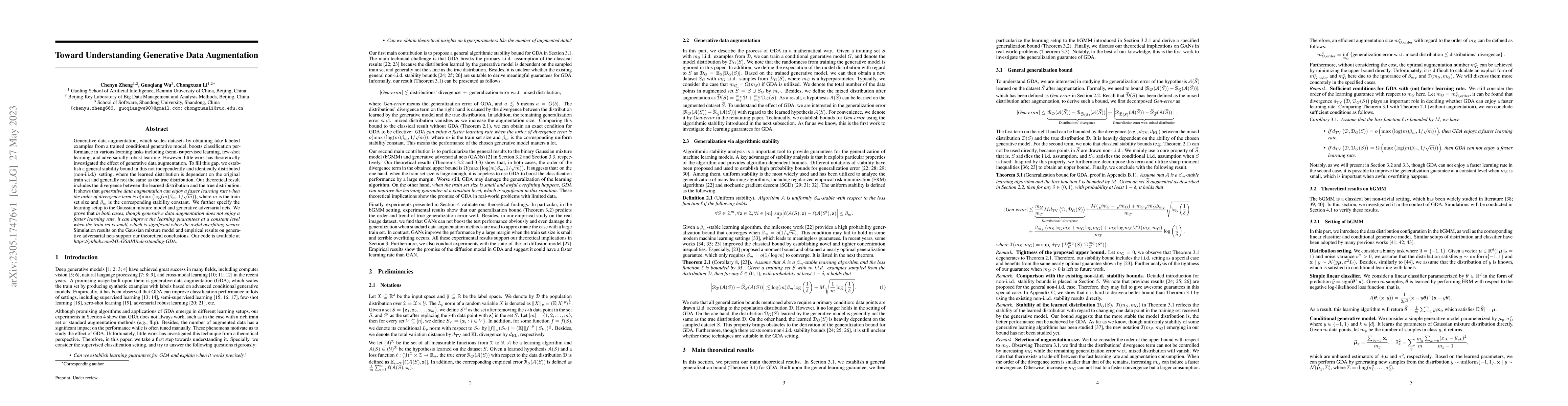 Thumbnail for Toward Understanding Generative Data Augmentation
