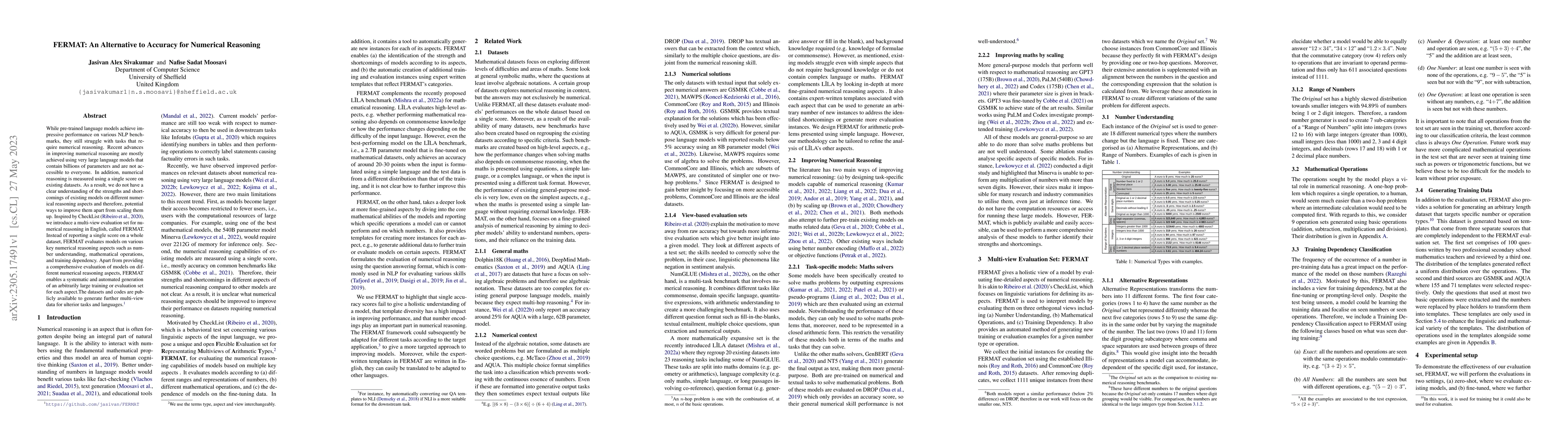 Thumbnail for FERMAT: An Alternative to Accuracy for Numerical Reasoning