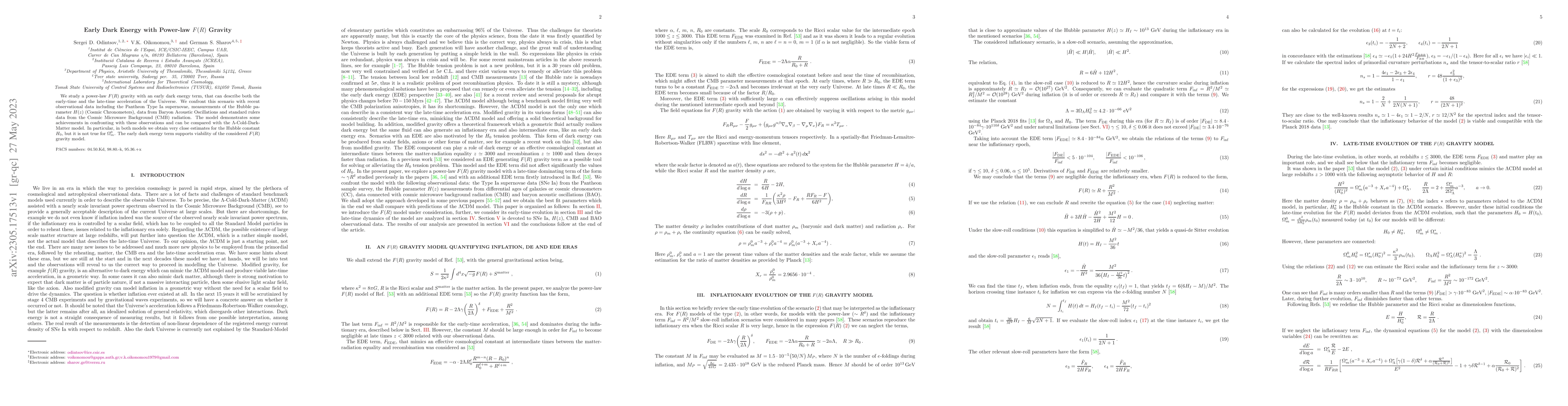 Thumbnail for Early Dark Energy with Power-law F(R) Gravity