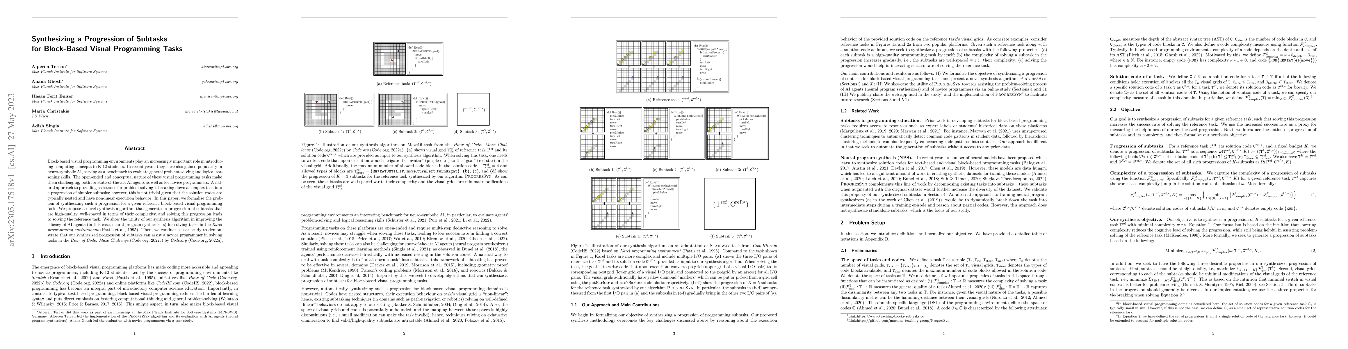 Thumbnail for Synthesizing a Progression of Subtasks for Block-Based Visual
  Programming Tasks