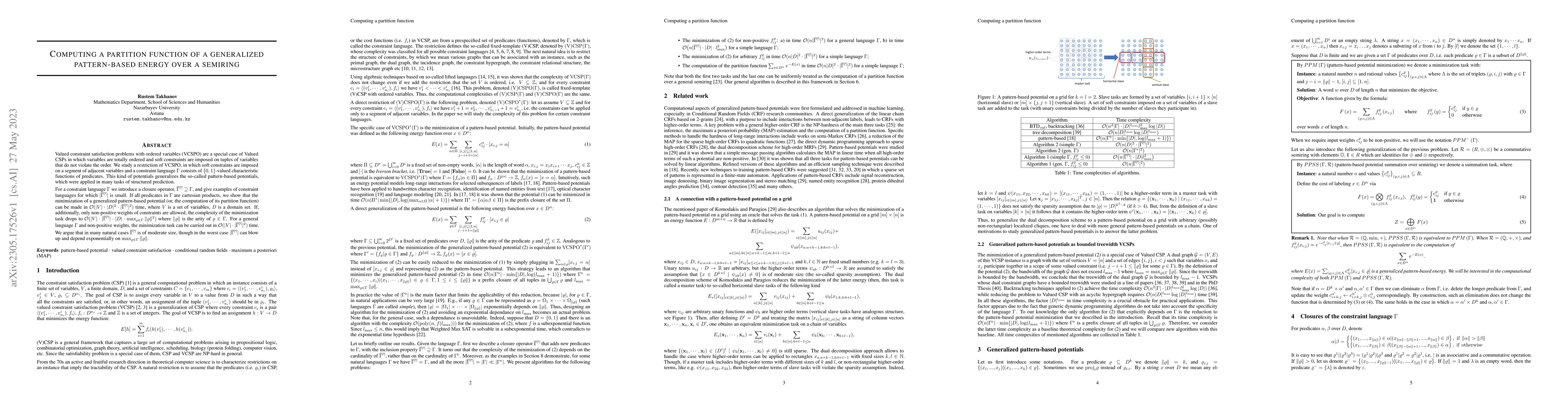 Thumbnail for Computing a partition function of a generalized pattern-based energy
  over a semiring