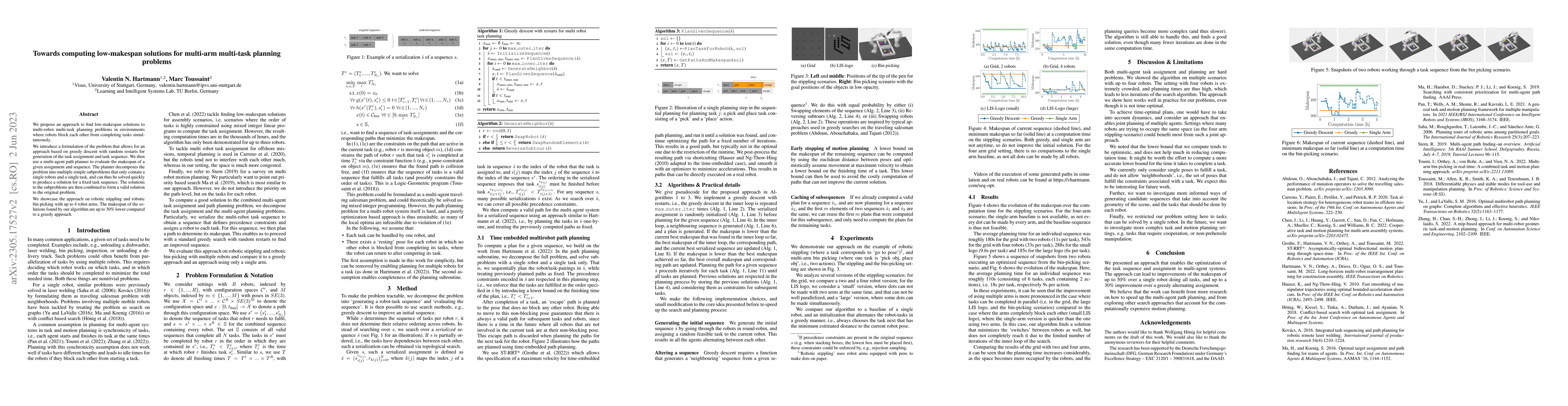 Thumbnail for Towards computing low-makespan solutions for multi-arm multi-task
  planning problems