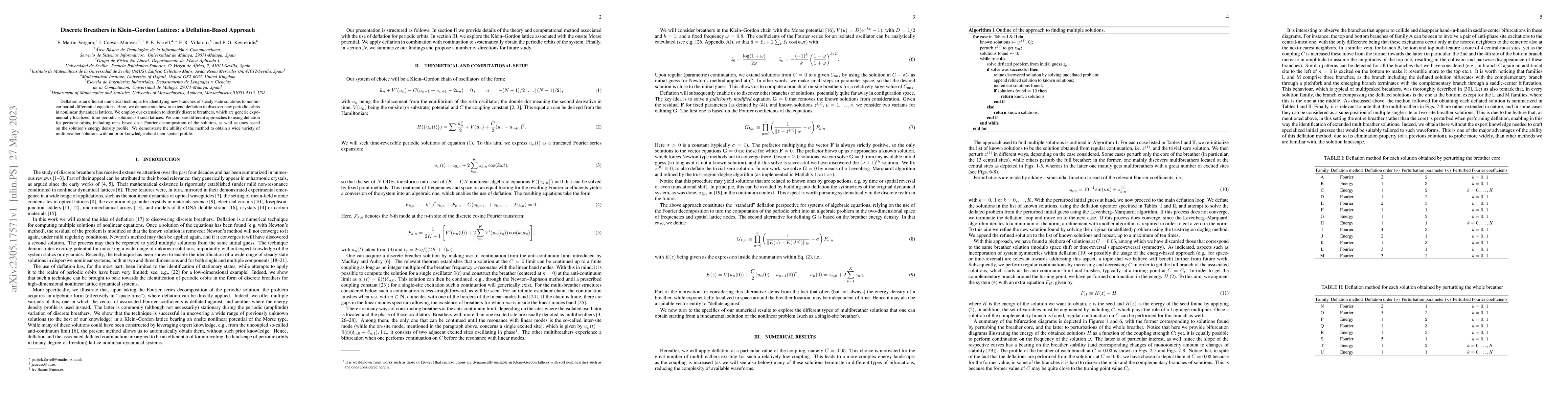 Thumbnail for Discrete Breathers in Klein-Gordon Lattices: a Deflation-Based Approach
