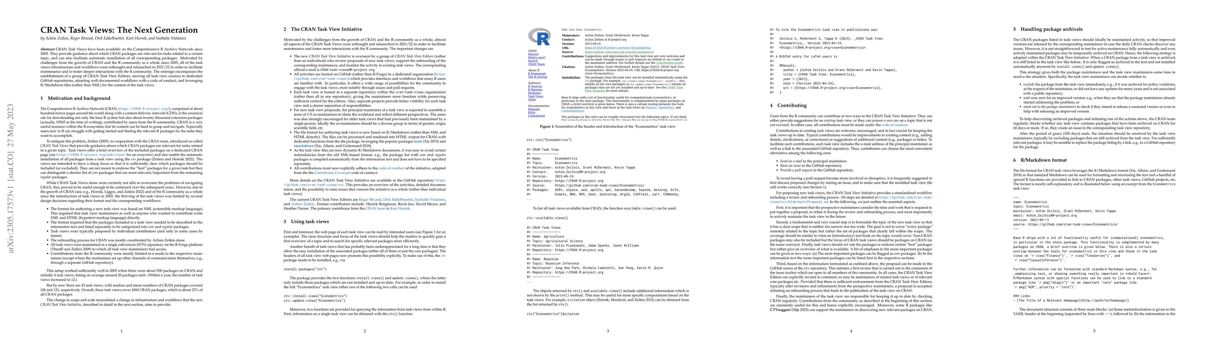 Thumbnail for CRAN Task Views: The Next Generation