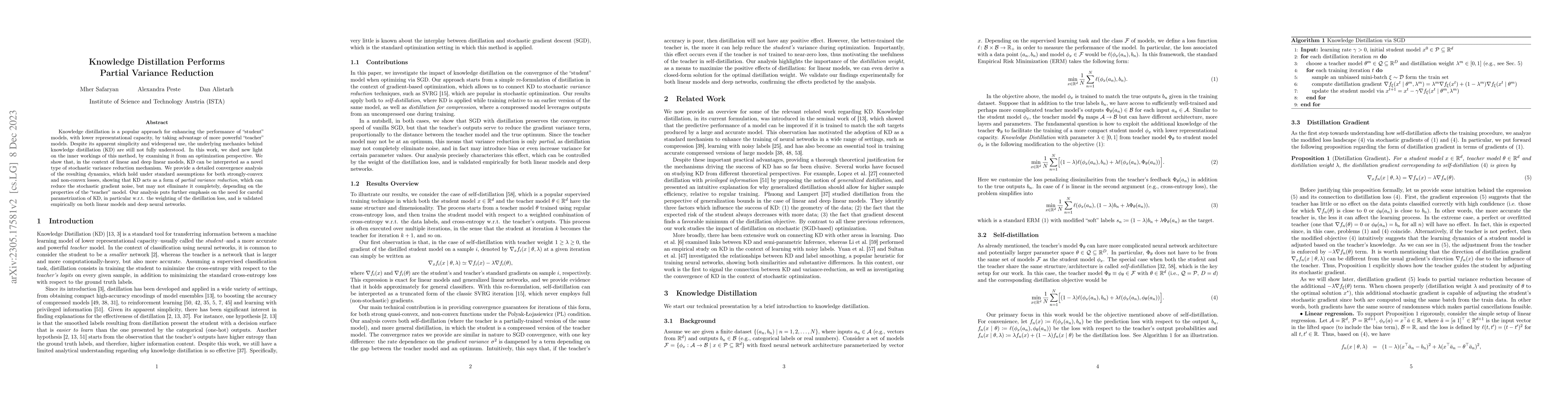 Thumbnail for Knowledge Distillation Performs Partial Variance Reduction