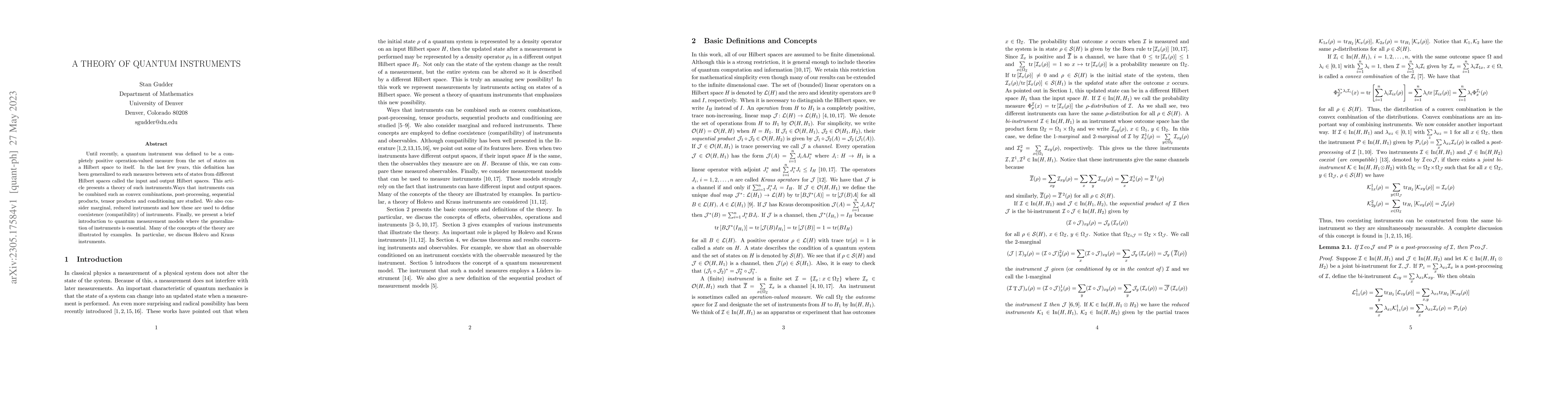 Thumbnail for A Theory of Quantum Instruments