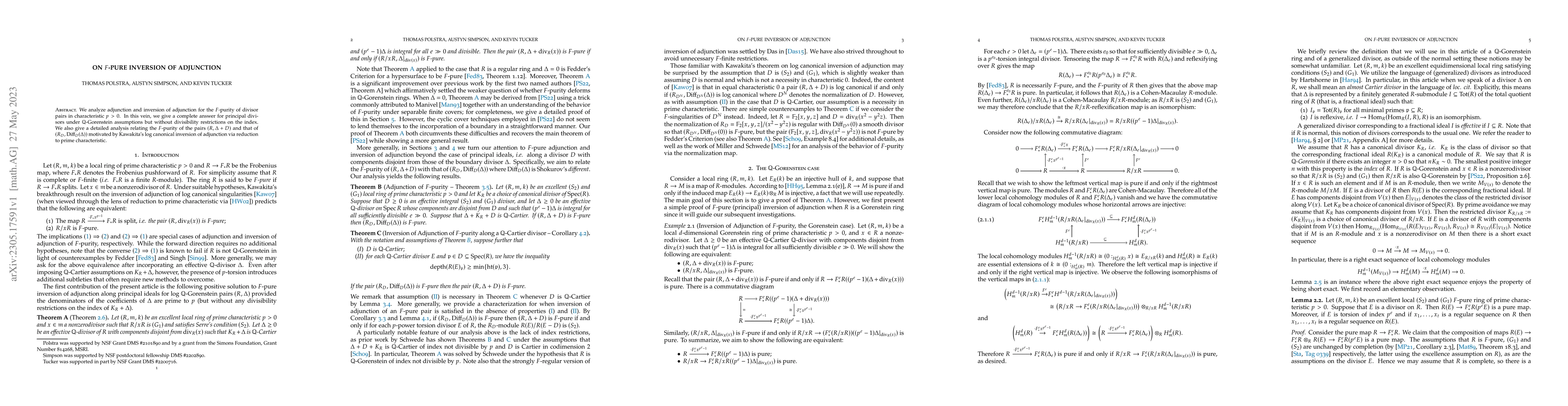 Thumbnail for On $F$-pure inversion of adjunction