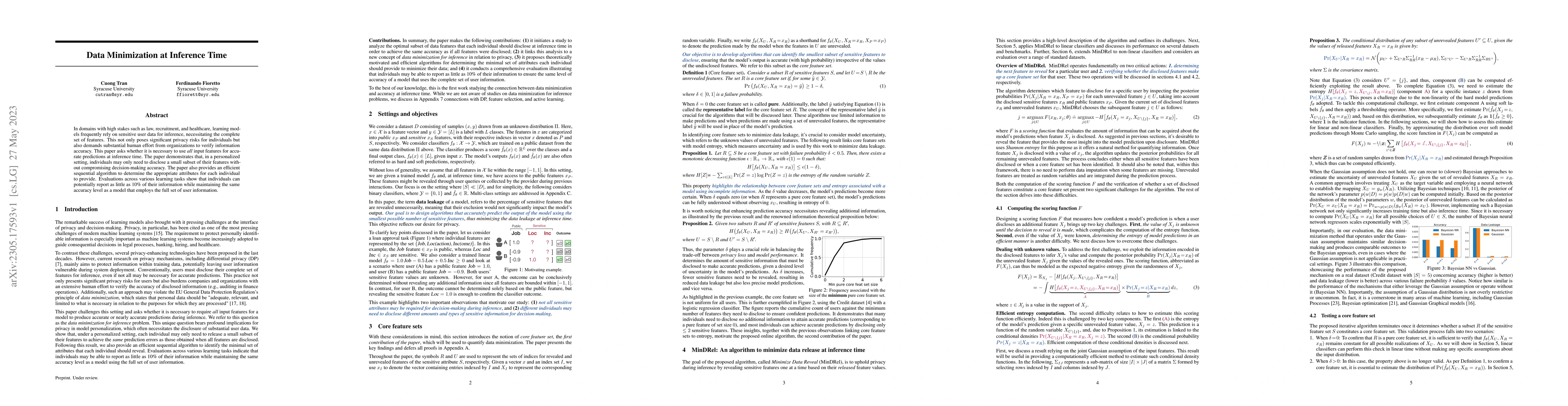 Thumbnail for Data Minimization at Inference Time