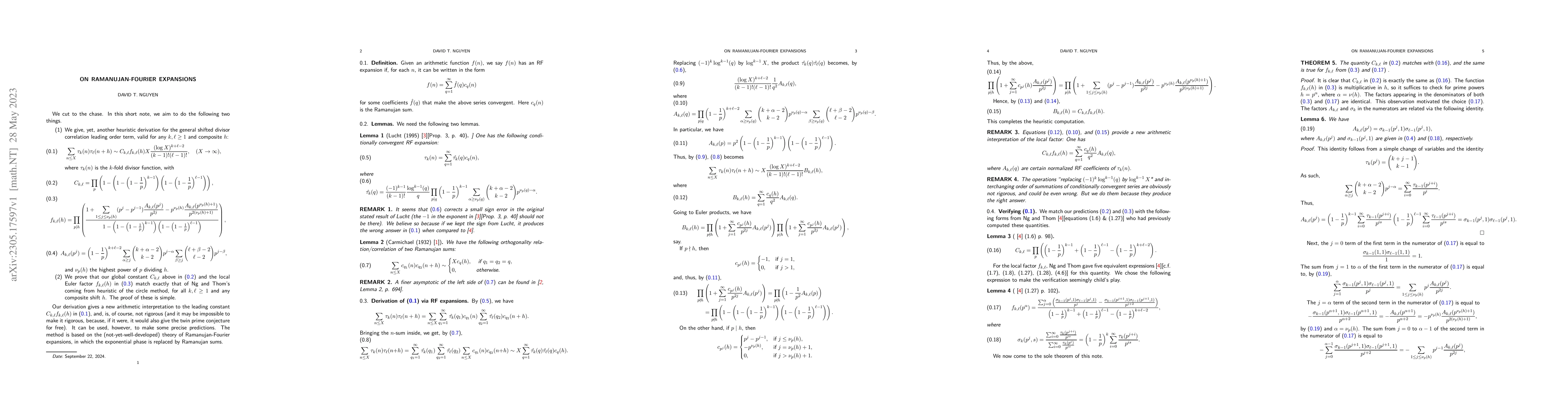 Thumbnail for On Ramanujan-Fourier expansions