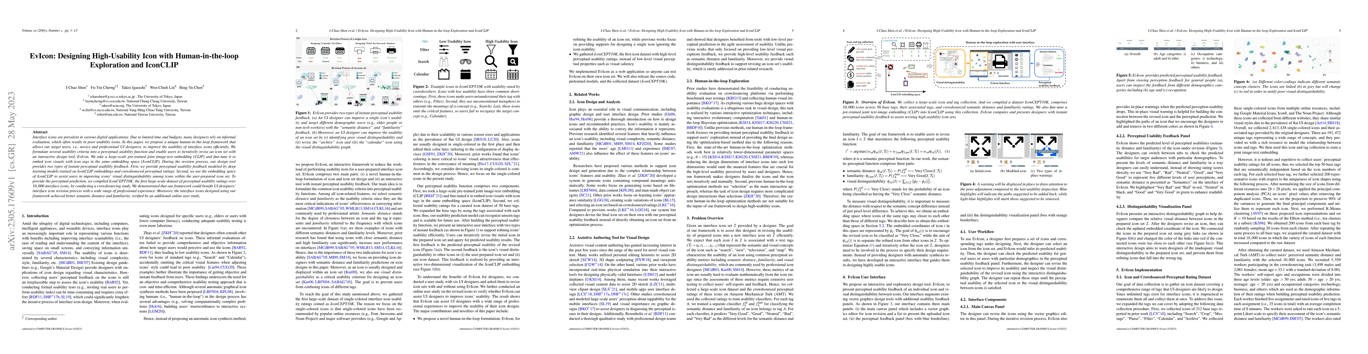 Thumbnail for EvIcon: Designing High-Usability Icon with Human-in-the-loop Exploration
  and IconCLIP