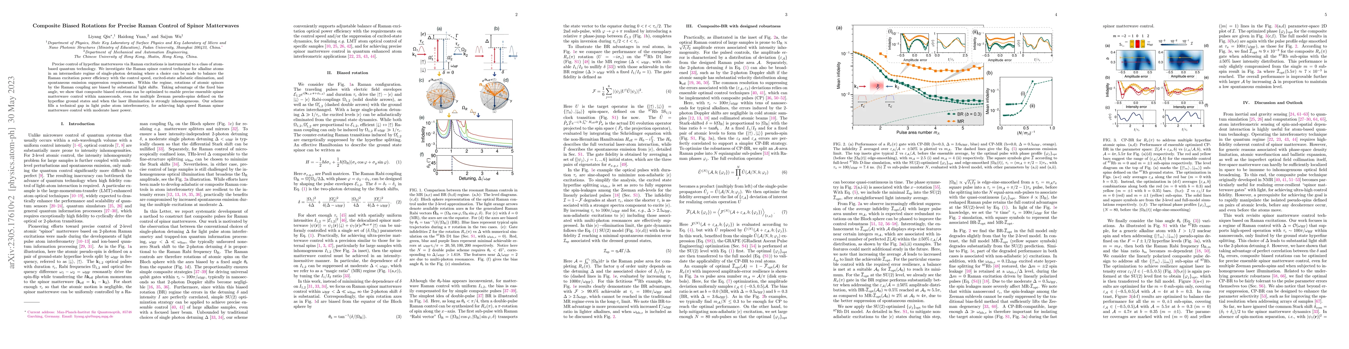 Thumbnail for Composite Biased Rotations for Precise Raman Control of Spinor
  Matterwaves