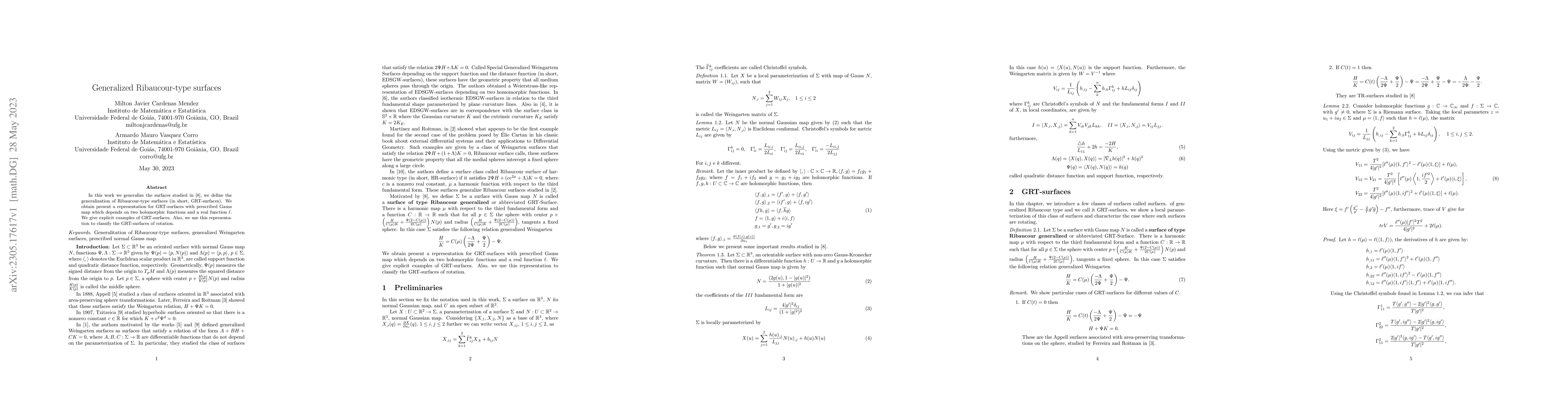 Thumbnail for Generalized Ribaucour-type surfaces