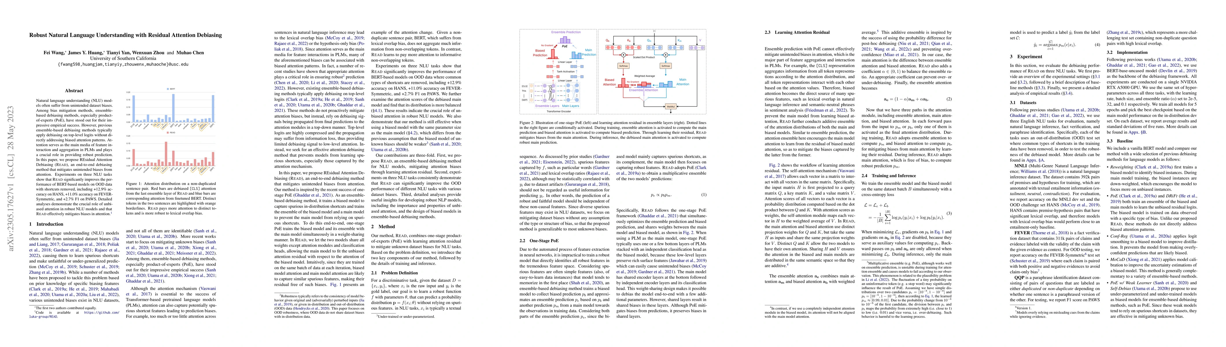 Thumbnail for Robust Natural Language Understanding with Residual Attention Debiasing