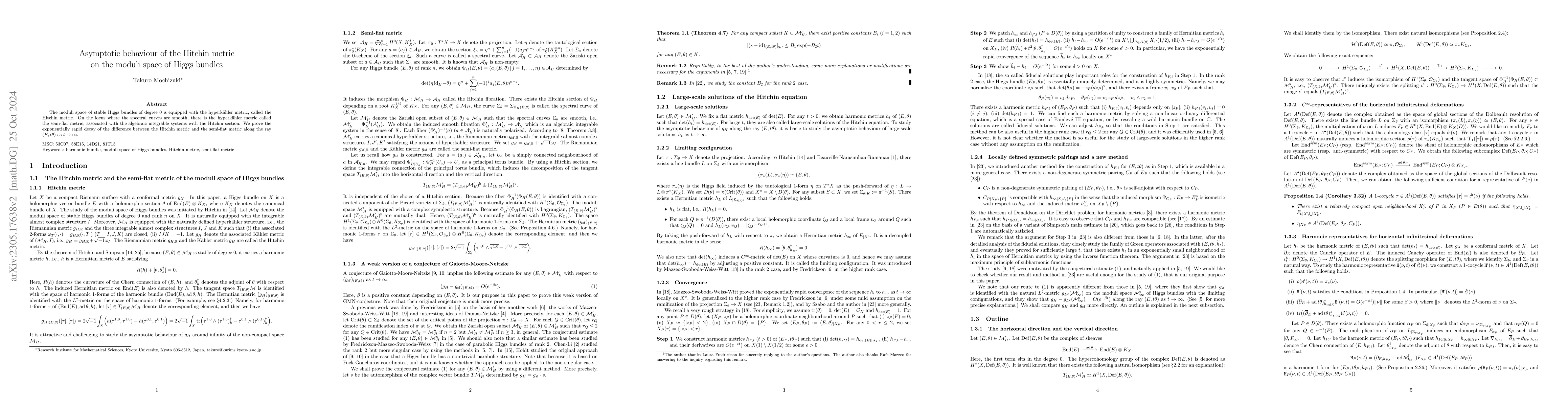 Thumbnail for Asymptotic behaviour of the Hitchin metric on the moduli space of Higgs
  bundles