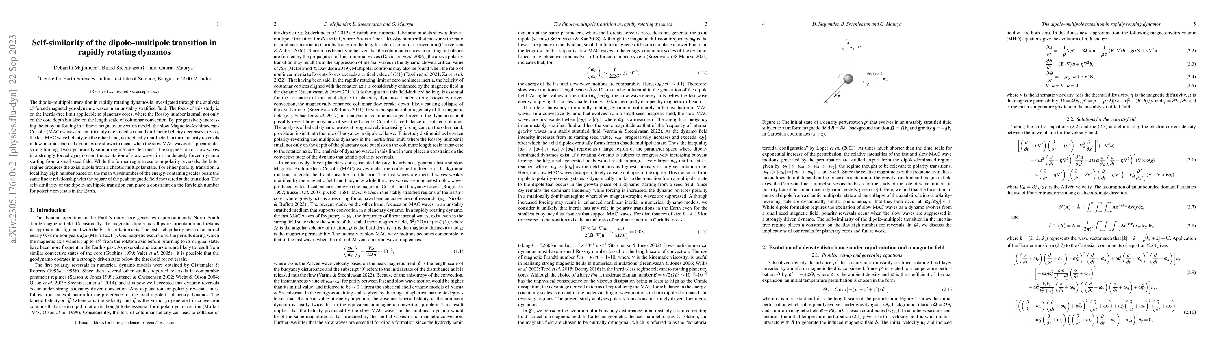Thumbnail for Self-similarity of the dipole-multipole transition in rapidly rotating
  dynamos