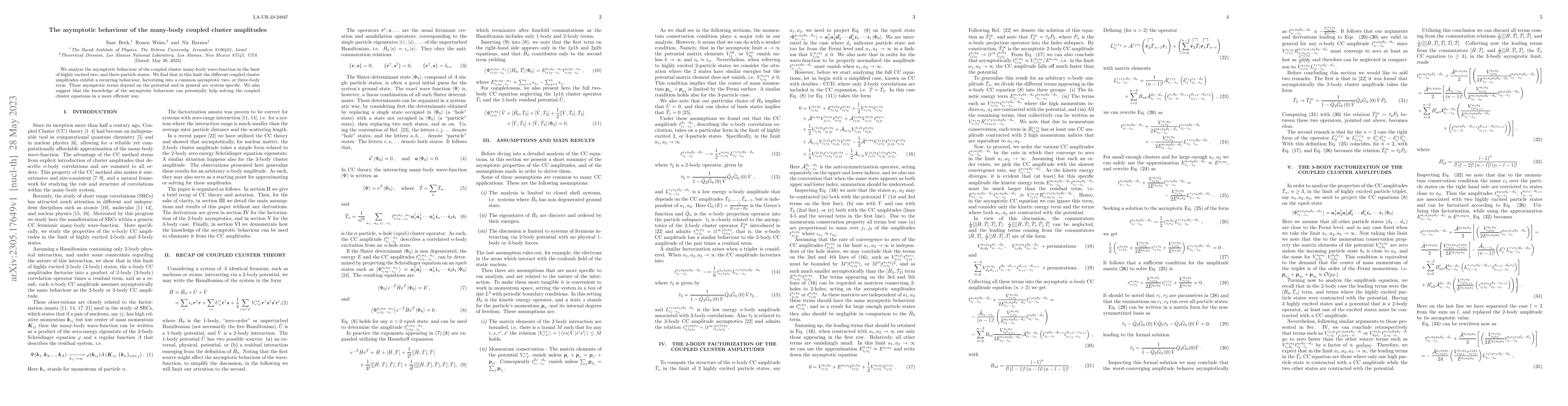 Thumbnail for The asymptotic behaviour of the many-body coupled cluster amplitudes