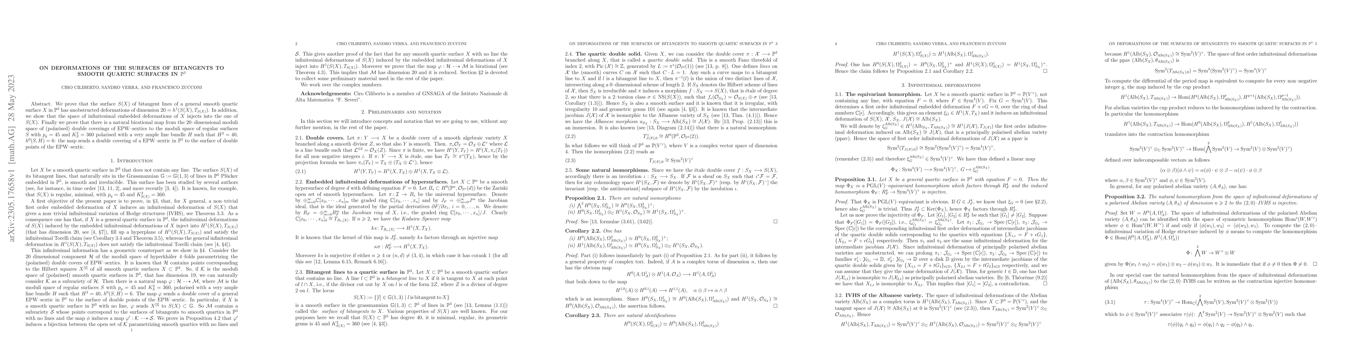 Thumbnail for On deformations of the surfaces of bitangents to smooth quartic surfaces
  in $\mP^3$