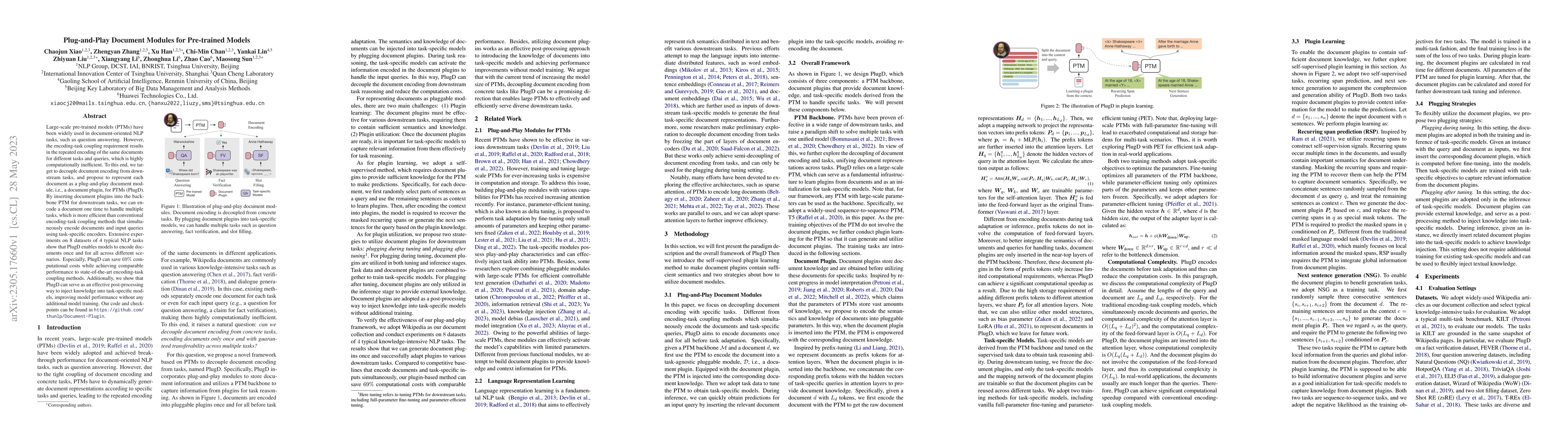 Thumbnail for Plug-and-Play Document Modules for Pre-trained Models