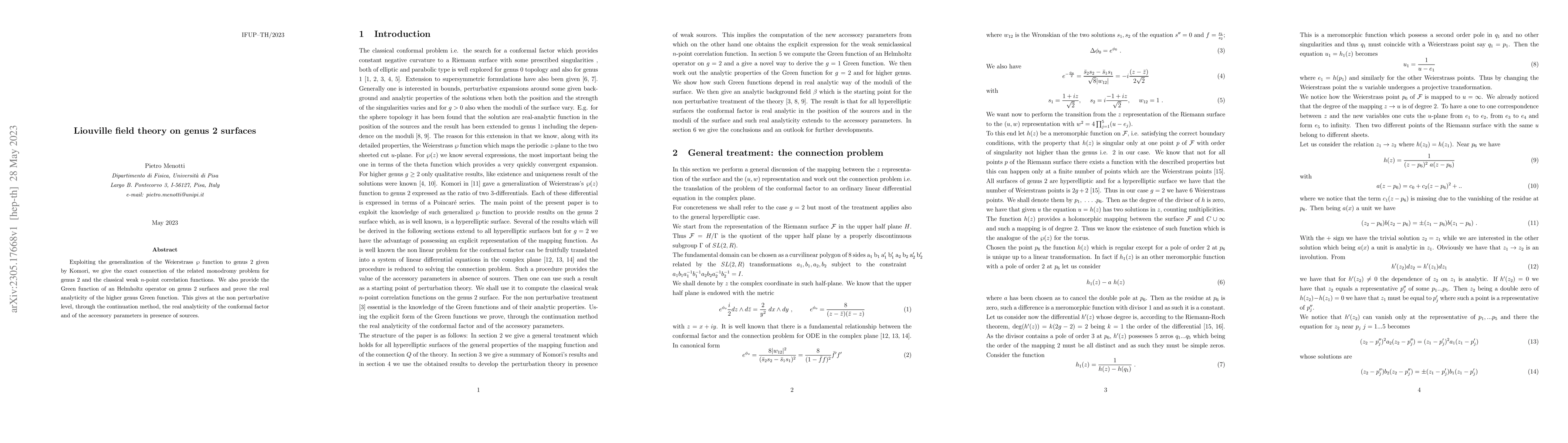 Thumbnail for Liouville field theory on genus 2 surfaces