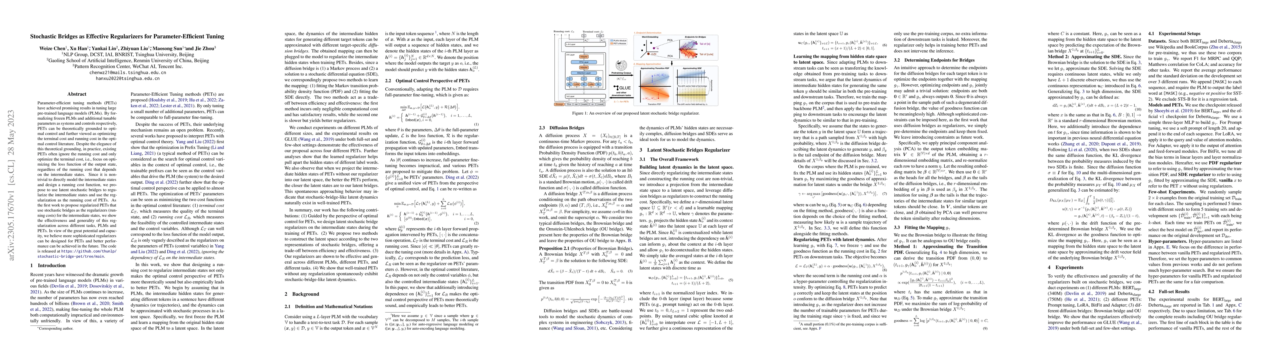 Thumbnail for Stochastic Bridges as Effective Regularizers for Parameter-Efficient
  Tuning