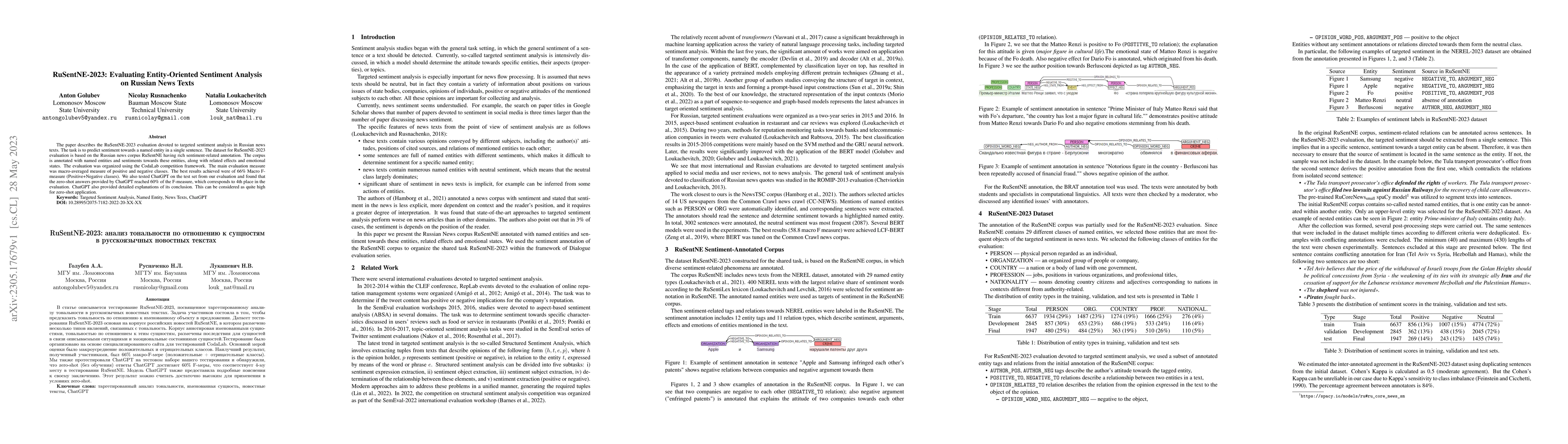 Thumbnail for RuSentNE-2023: Evaluating Entity-Oriented Sentiment Analysis on Russian
  News Texts