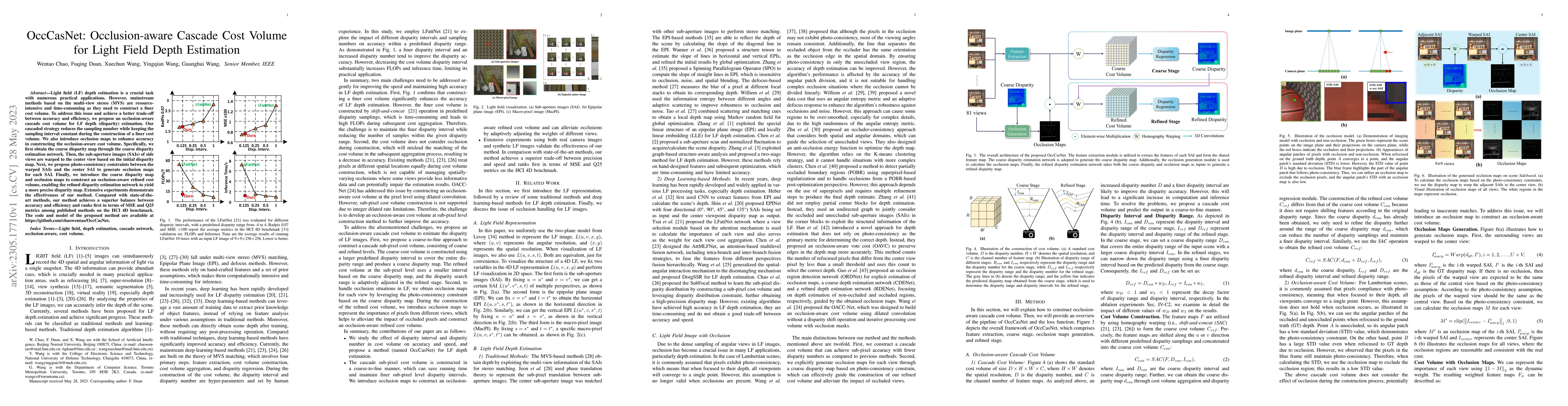 Thumbnail for OccCasNet: Occlusion-aware Cascade Cost Volume for Light Field Depth
  Estimation
