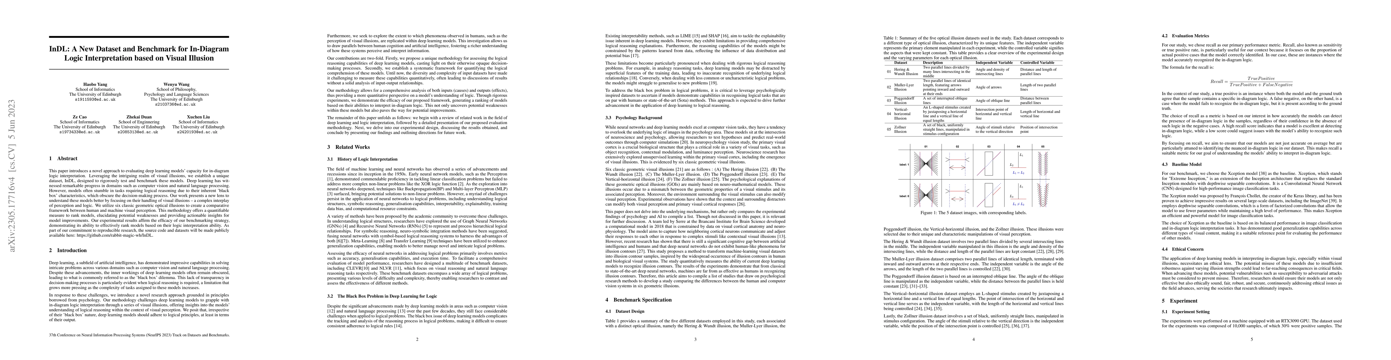 Thumbnail for InDL: A New Dataset and Benchmark for In-Diagram Logic Interpretation
  based on Visual Illusion