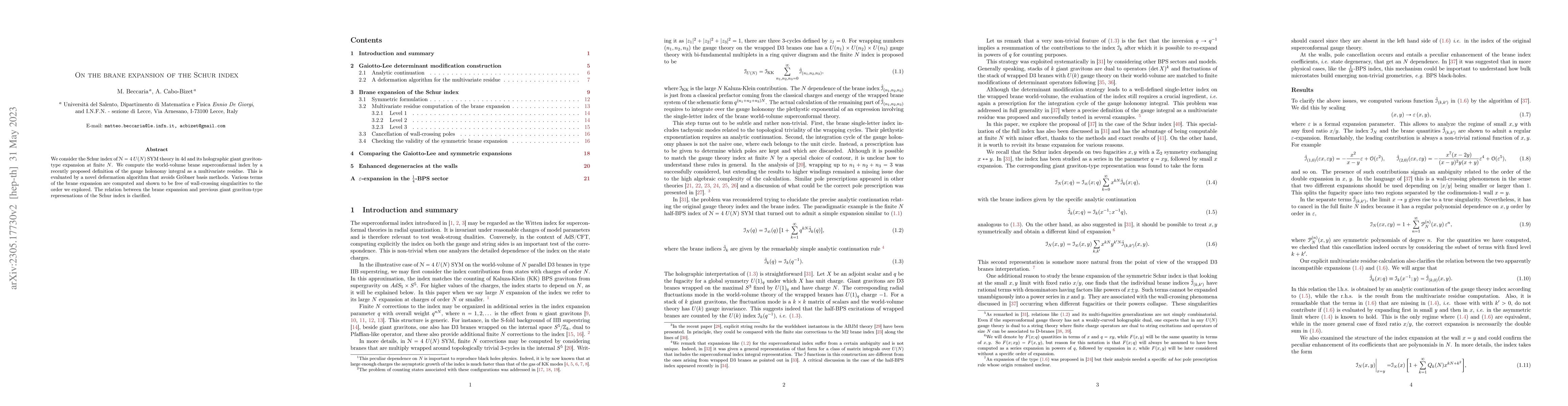 Thumbnail for On the brane expansion of the Schur index