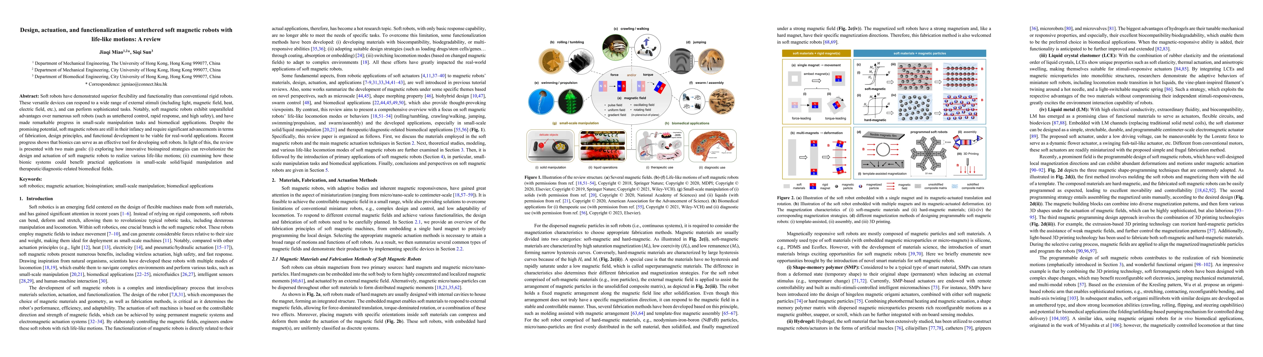 Thumbnail for Design, Actuation, and Functionalization of Untethered Soft Magnetic
  Robots with Life-Like Motions: A Review