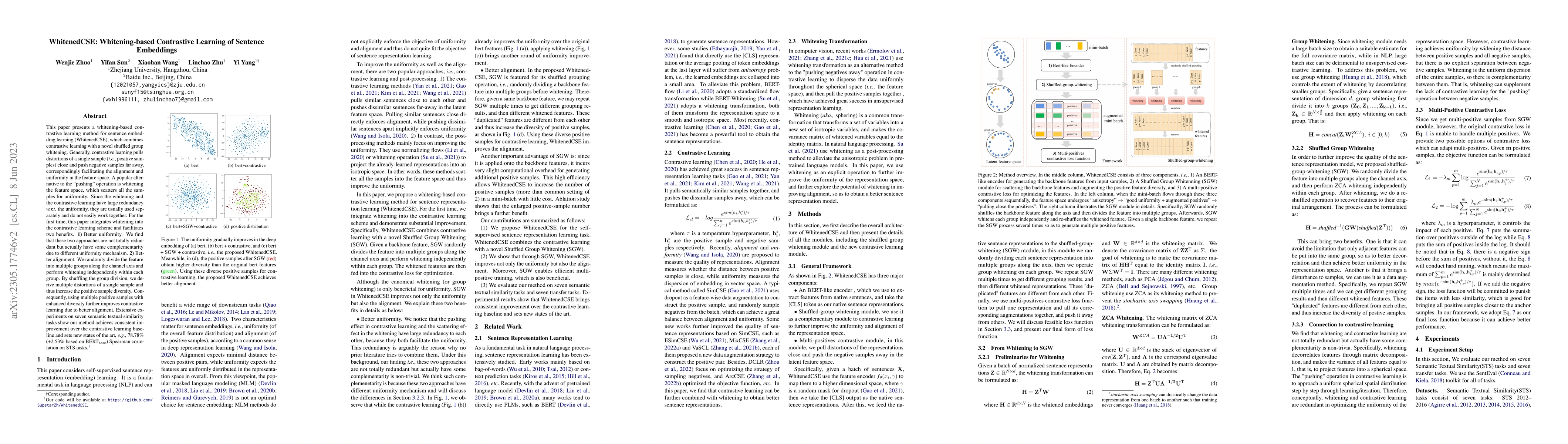 Thumbnail for Whitening-based Contrastive Learning of Sentence Embeddings