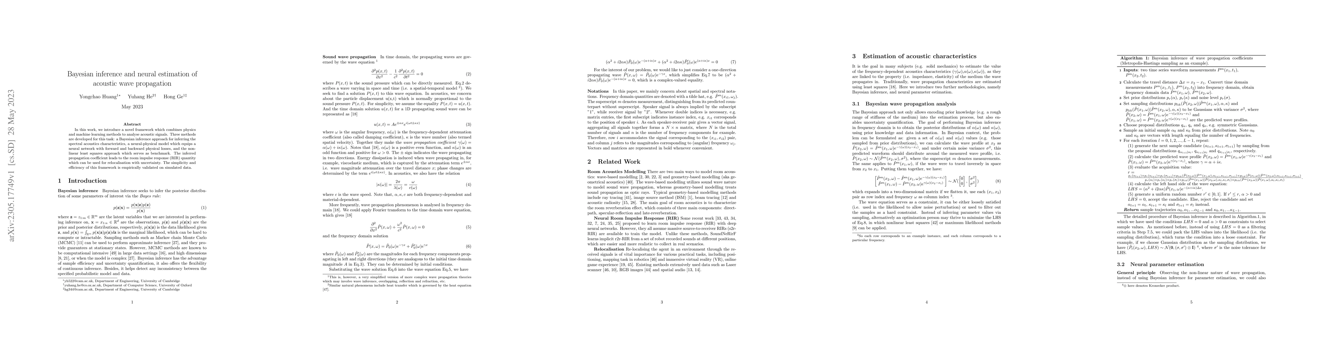 Thumbnail for Bayesian inference and neural estimation of acoustic wave propagation