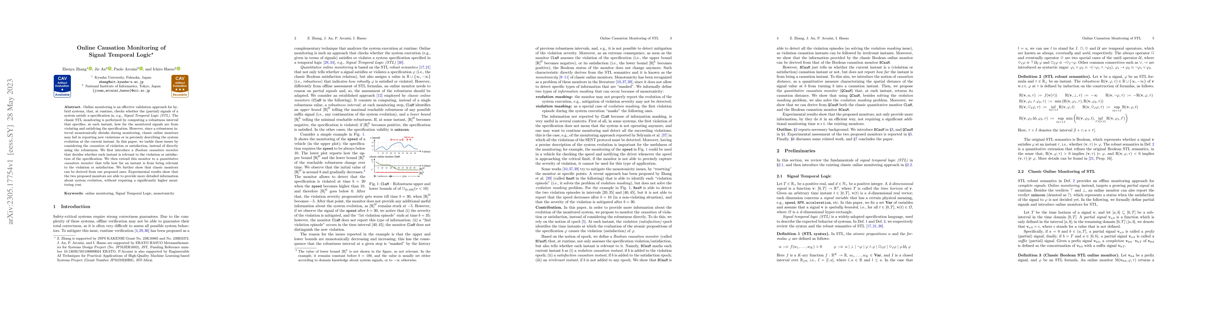 Thumbnail for Online Causation Monitoring of Signal Temporal Logic